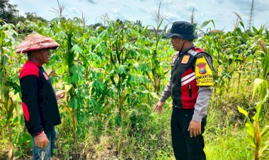 Anggota-Polsek-Balongbendo-Tinjau-Lahan-P2B-Warga-Desa-Jabaran